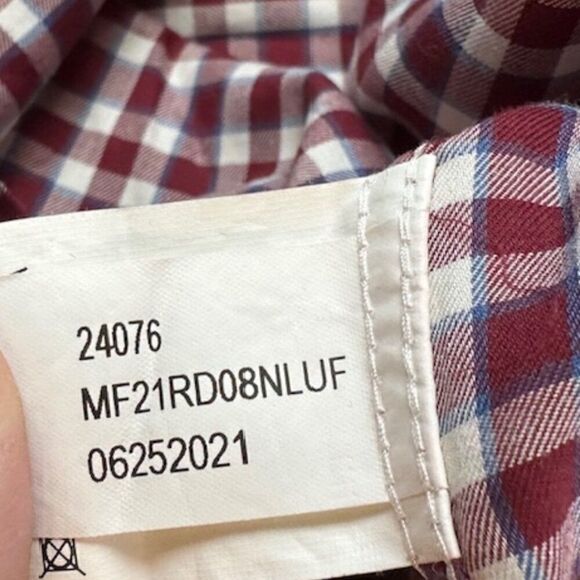 Peter Millar Collection Flex Finish Small Maroon and White Plaid LS Button Down - Picture 4 of 7